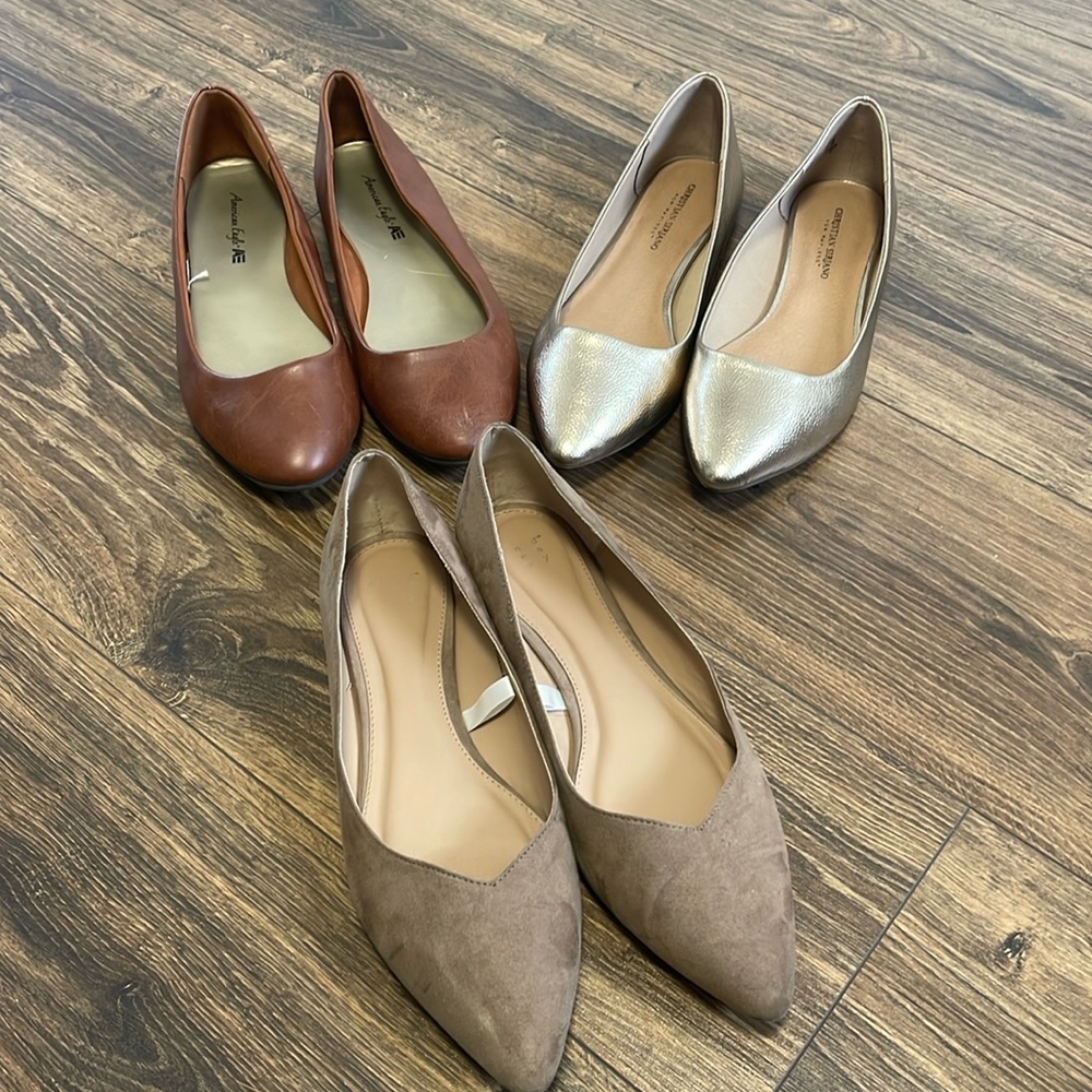 Bundle Women’s Shoes - Flats Size 11 Tan, Gold, Brown